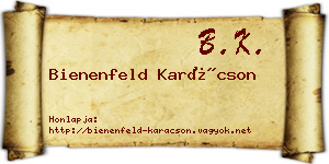 Bienenfeld Karácson névjegykártya